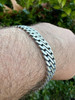 HarlemBling Custom Double Miami Cuban Figure Eight Link Bracelet 12mm Wide Real 925 Silver