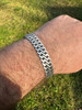 HarlemBling Custom Double Miami Cuban Figure Eight Link Bracelet 12mm Wide Real 925 Silver