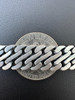 HarlemBling Custom Double Miami Cuban Figure Eight Link Bracelet 12mm Wide Real 925 Silver