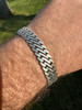 HarlemBling Custom Double Miami Cuban Figure Eight Link Bracelet 12mm Wide Real 925 Silver