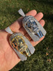 HarlemBling Iced Out Moissanite Jesus Piece Opens Up As Locket - Father Son & Holy Spirit Solid 925 Silver - 131 Grams!
