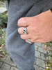 HarlemBling Mens Solid 925 Sterling Silver Iced Out Moissanite Ring - Sizes 6-13 - Passes Tester 