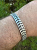 HarlemBling Custom Double Miami Cuban Open Franco Link Bracelet 12mm Wide Real 925 Silver