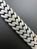 HarlemBling Custom Double Miami Cuban Open Franco Link Bracelet 12mm Wide Real 925 Silver