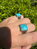 HarlemBling Natural Blue Turquoise Gemstone Mens Real Solid 925 Silver Handmade Vintage Ring