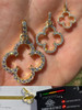 HarlemBling Open Clover Flower Pendant MOISSANITE 14k Gold Over 925 Silver Necklace - 3 Size