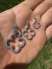 HarlemBling Open Clover Flower Pendant Iced MOISSANITE Real 925 Silver Necklace - 3 Sizes
