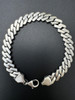 HarlemBling Prong Custom Miami Cuban Link Bracelet 8.5mm Real 925 Silver Oxidized Finish 