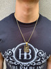 HarlemBling Lone Wolf Dog Tag Pendant - 14k Gold Vermeil Or Oxidized 925 Silver - Medium 1.75" 