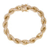 Italiano Silver, Inc. Rope Bracelet Iced Out CZ Stones - 14k Gold Vermeil 925 Silver - 9mm - 7.5"-8.5"