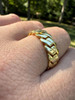 HarlemBling Classic Prong Miami Cuban Eternity Band Ring - 14k Gold Vermeil 925 Silver - Plain