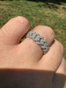 HarlemBling MOISSANITE Prong Cuban Eternity Band Ring - 925 Silver 