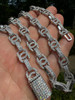 HarlemBling MOISSANITE Double C Custom Link Chain Necklace Iced Out - 925 Silver - 10mm - 16"-28" 