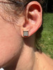 HarlemBling Real Solid 10k White Gold Iced Kite Baguette Moissanite Earrings Men Ladies 8mm