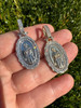 HarlemBling MOISSANITE Virgin Mary Iced Medallion Pendant - 10k Yellow Or White Gold - Small 1.75"