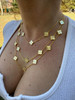 HarlemBling Cleef Clover Link Chain Necklace Or Bracelet Diamond Cut Motifs - 14k Gold Vermeil 925 Sterling Silver - 5.5"-24"