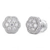 Micropave Cluster Iced Out Earrings - 925 Silver - CZ Stones - 7.5mm-12mm EARRINGS HarlemBling
