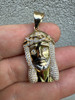 Solid 925 Silver - 14k Gold Vermeil Jesus Piece Pendant - CLOSEOUT PRICE
