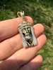Solid 925 Silver - 14k Gold Vermeil Jesus Piece Pendant - CLOSEOUT PRICE
