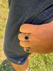 Miami Cuban Ring - 925 Silver Oxidized - Black Onyx Stone