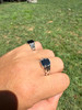 Miami Cuban Ring - 925 Silver Oxidized - Black Onyx Stone