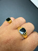 Miami Cuban Ring - 14k Gold Vermeil 925 SIlver - Black Onyx Stone