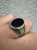 Real Black Onyx Stone Mens Solid 925 Sterling Silver Ring - Oxidized Vintage Imported from eBay HarlemBling