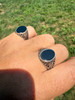 Real Black Onyx Stone Mens Solid 925 Sterling Silver Ring - Oxidized Vintage Imported from eBay HarlemBling