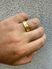 MOISSANITE Solitaire Diamond Cut Wedding Band Ring - 14k Gold Vermeil 925 Silver