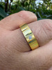 MOISSANITE Solitaire Diamond Cut Wedding Band Ring - 14k Gold Vermeil 925 Silver