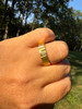 MOISSANITE Solitaire Diamond Cut Wedding Band Ring - 14k Gold Vermeil 925 Silver