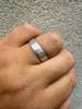 MOISSANITE Solitaire Scraped Brushed Wedding Band Ring - 925 Silver