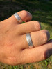 MOISSANITE Solitaire Scraped Brushed Wedding Band Ring - 925 Silver