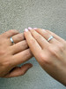 MOISSANITE Solitaire Matte Wedding Band Ring - 925 Silver