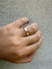 MOISSANITE Solitaire Wedding Band Ring - 14k Rose Gold Vermeil 925 Silver