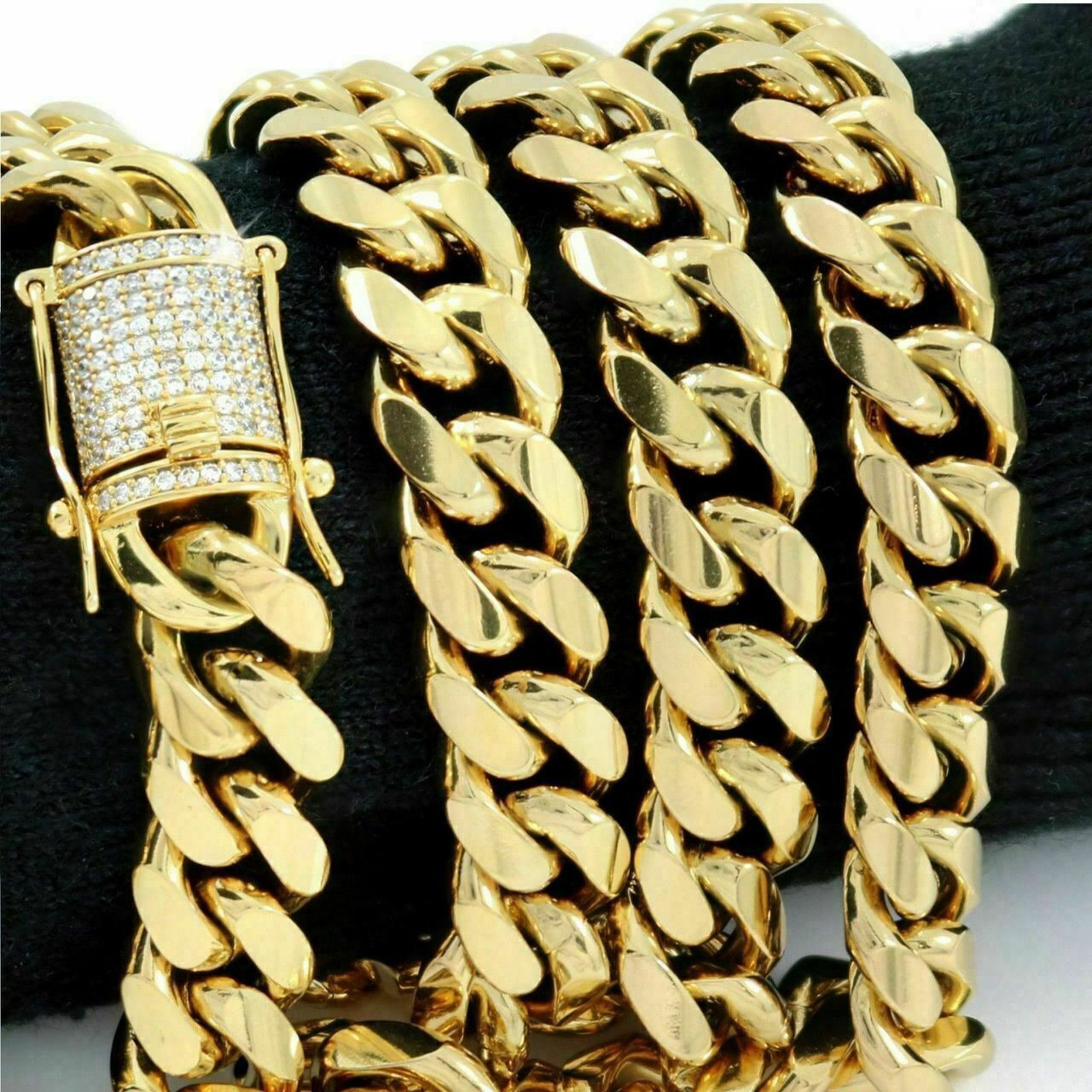 Gold Plated Stainless Steel Cuban Link Chain | Harlem Bling