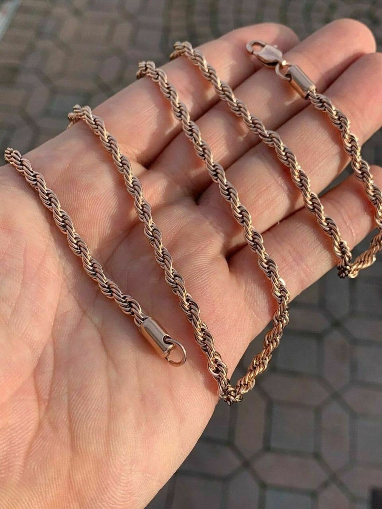 White and yellow gold rope chain Outlet