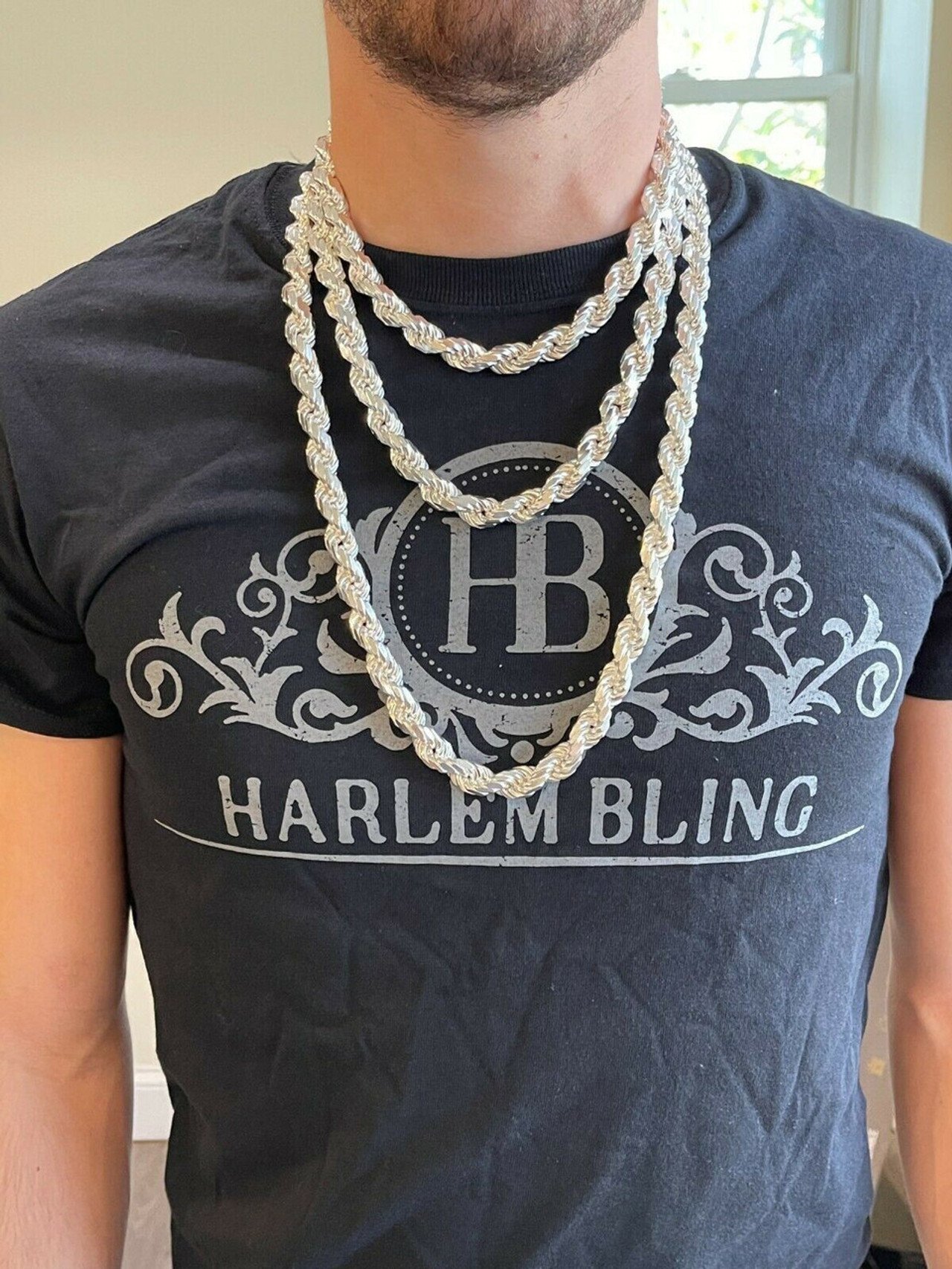 Rope chain silver thick clearance