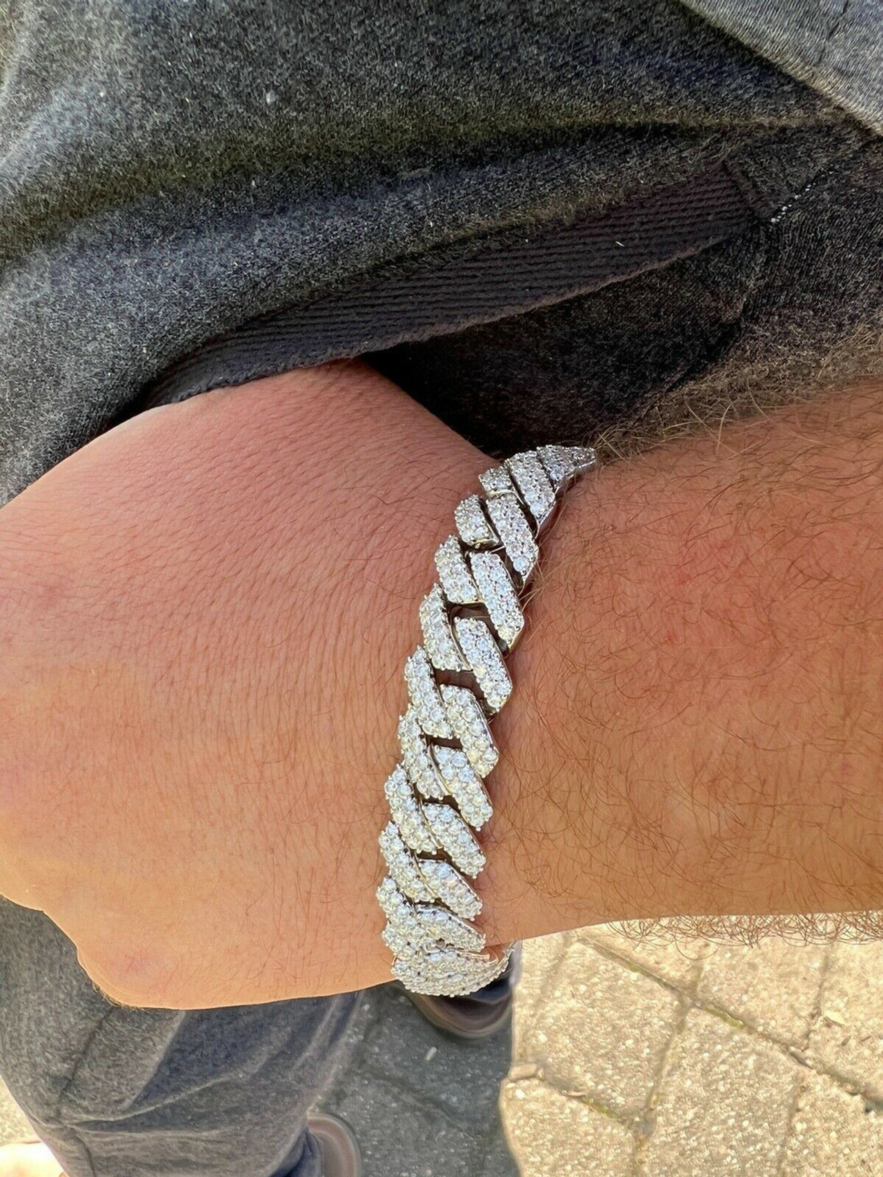 Moissanite bracelet men clearance