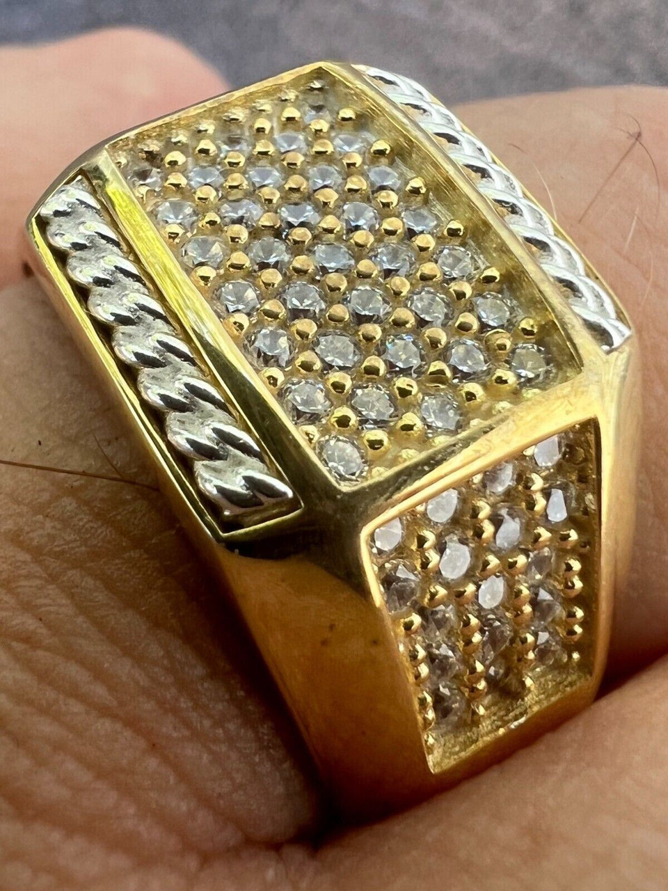Crystal Stainless Steel Band Rings For Men Vintage Greek