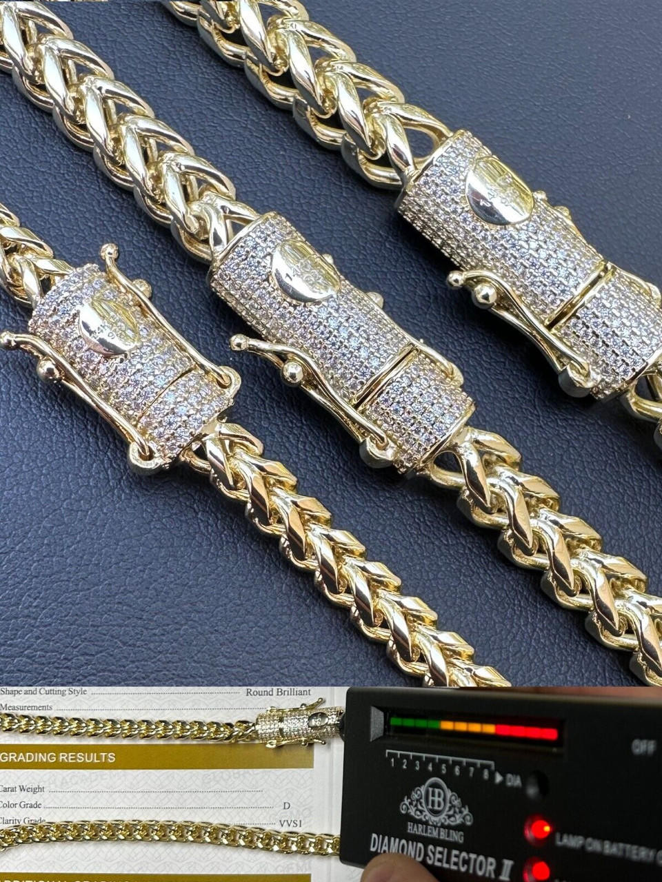 Real Solid 14k Yellow Gold Franco Chain Or Bracelet 2mm - 5mm Necklace ...