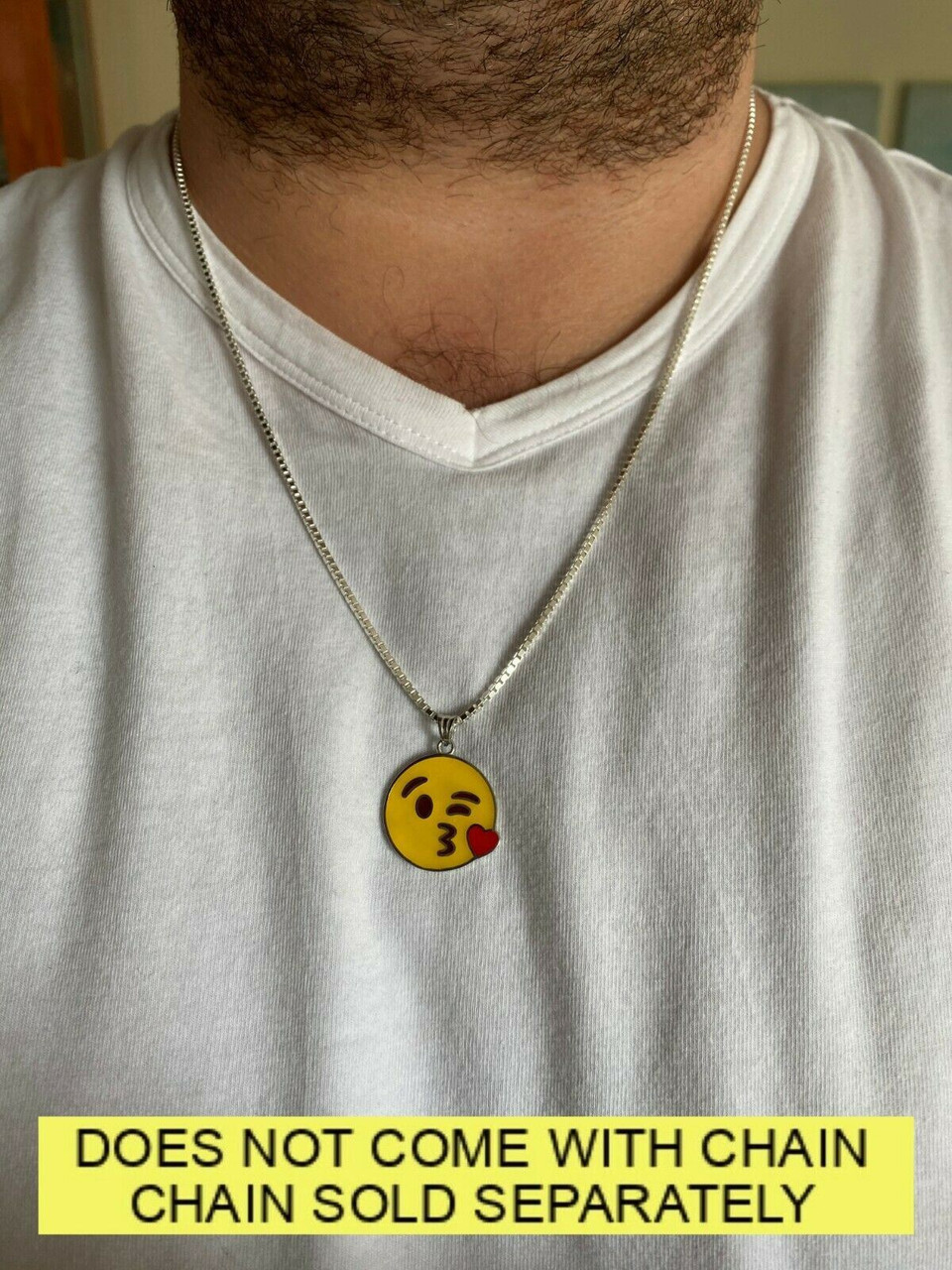 Smiley Blow Kiss Love Emoji Solid 925 Sterling Silver 1