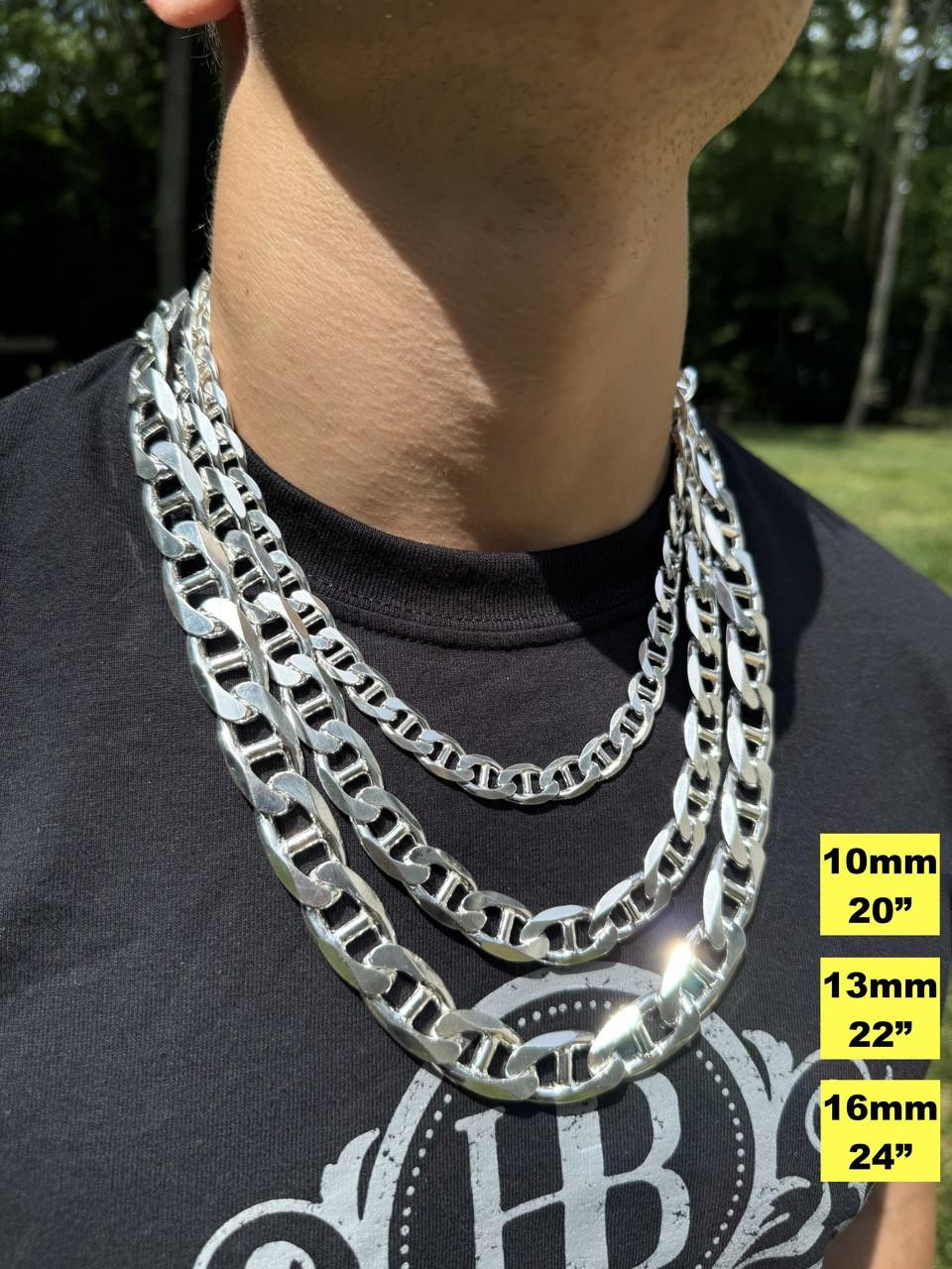 Real Solid 925 Sterling Silver Mariner Link Chain Or Bracelet