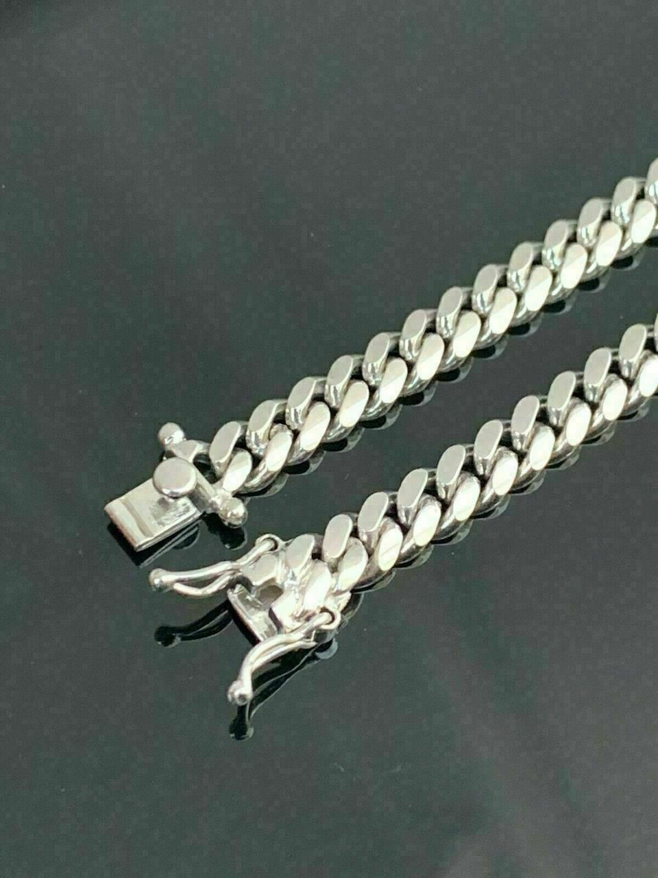 Miami Cuban Link Chain Real Solid 925 Silver ITALY Heavy 6mm 18-30