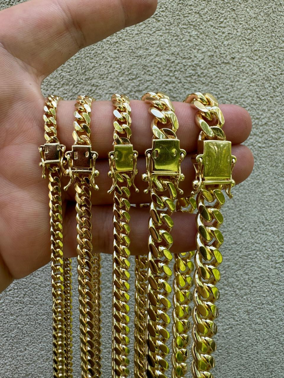14k Gold Miami Cuban 24k Cuban Link Necklace 14k Real Gold Plated