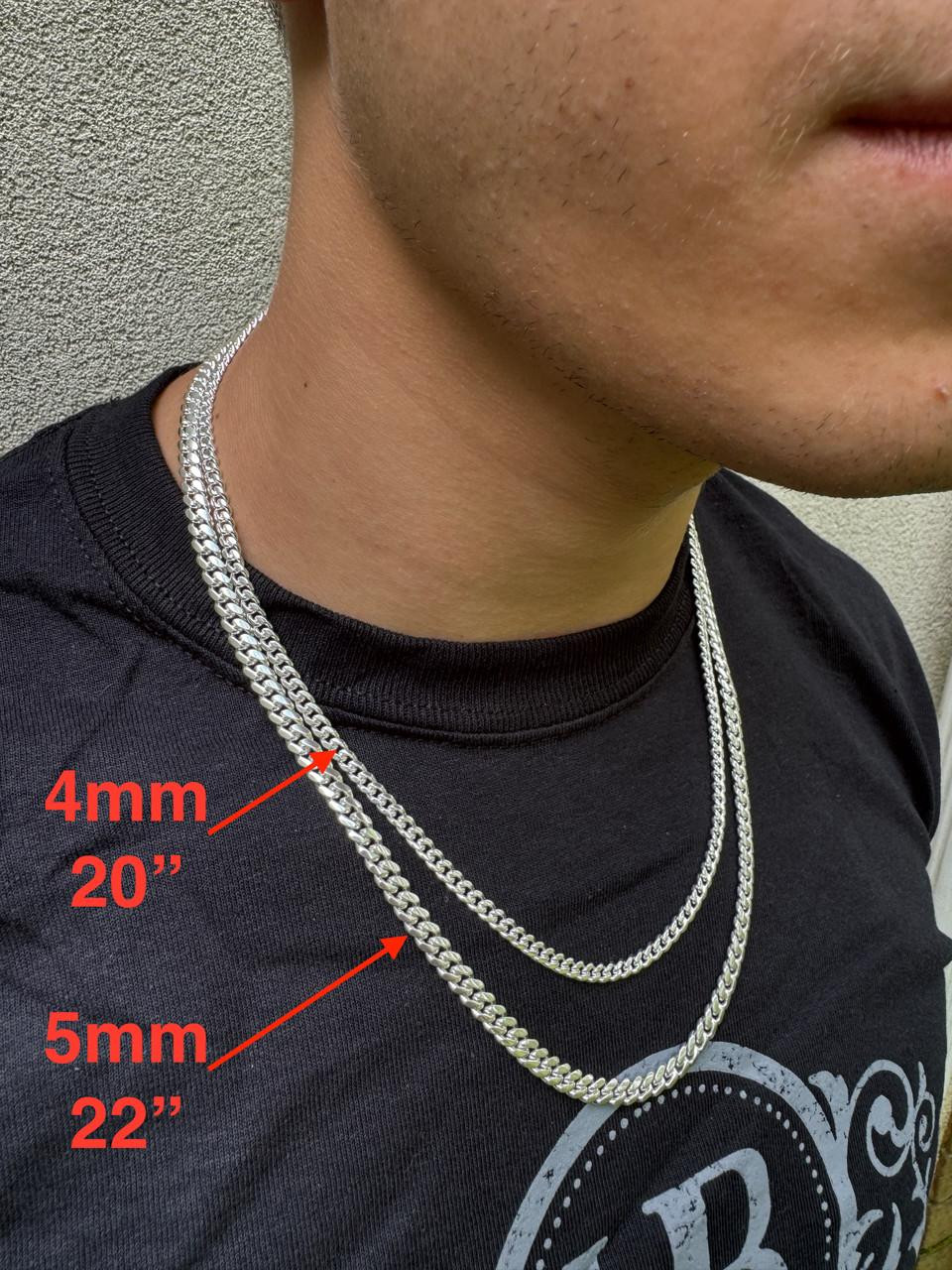 4mm Mens Silver Cuban Chain Chain 4mm Mens Silver Cuban Chain