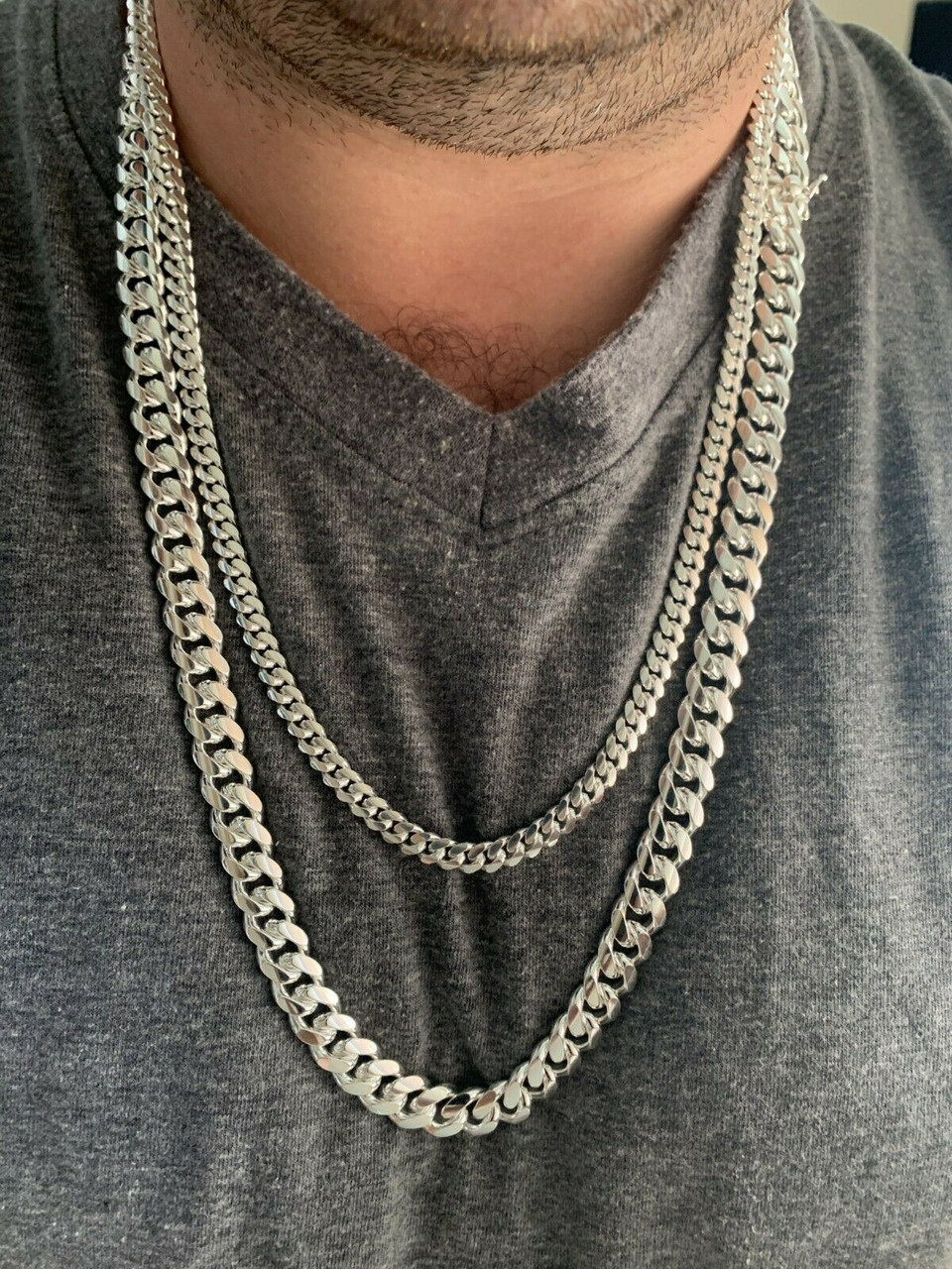 Miami Cuban Link Chain Necklace - 925 Sterling Silver
