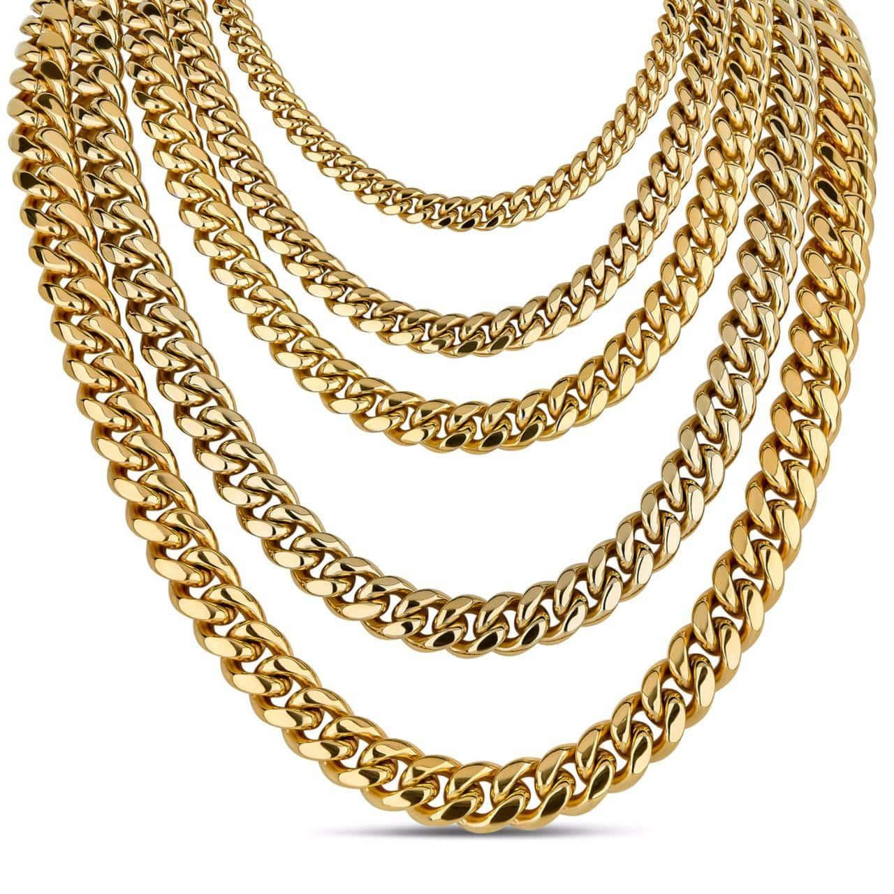 Men's Miami Cuban Link Chain 18k Gold Plated Stainless Steel Made