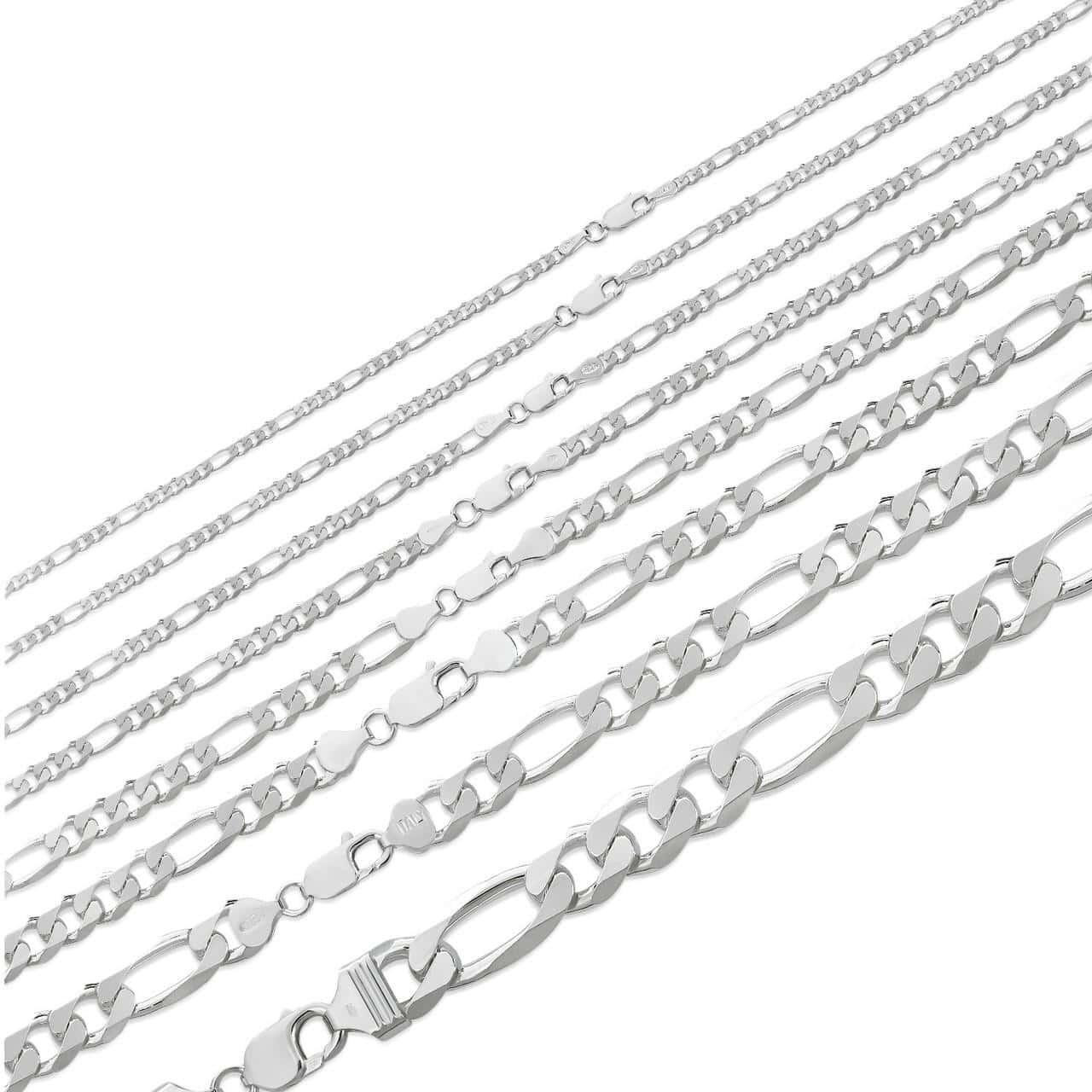 Figaro Link Chain Necklace Or Bracelet Silver Figaro Chain