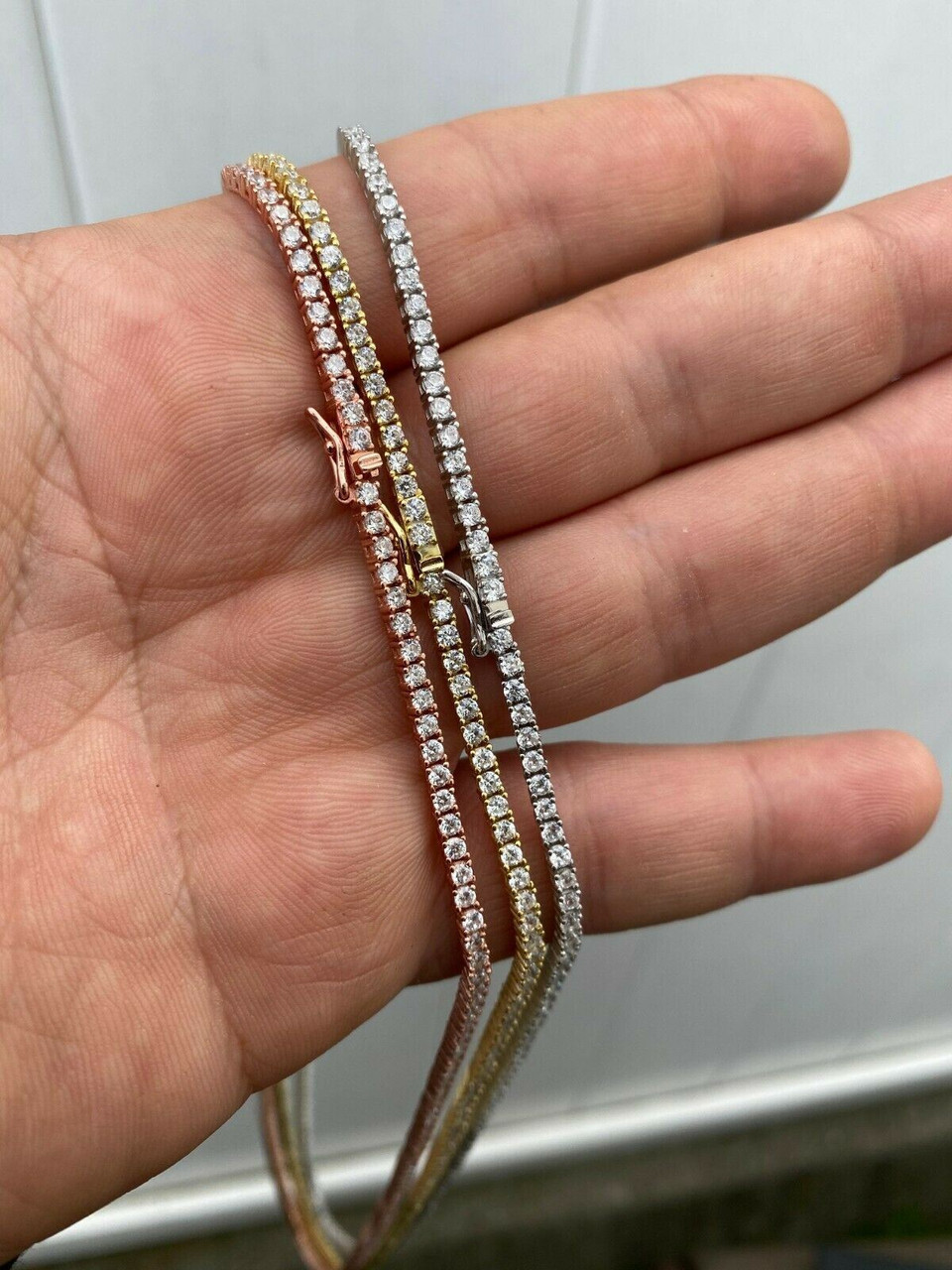 Micro Tennis Necklace Iced Out CZ Stones - 2mm Tennis Chain